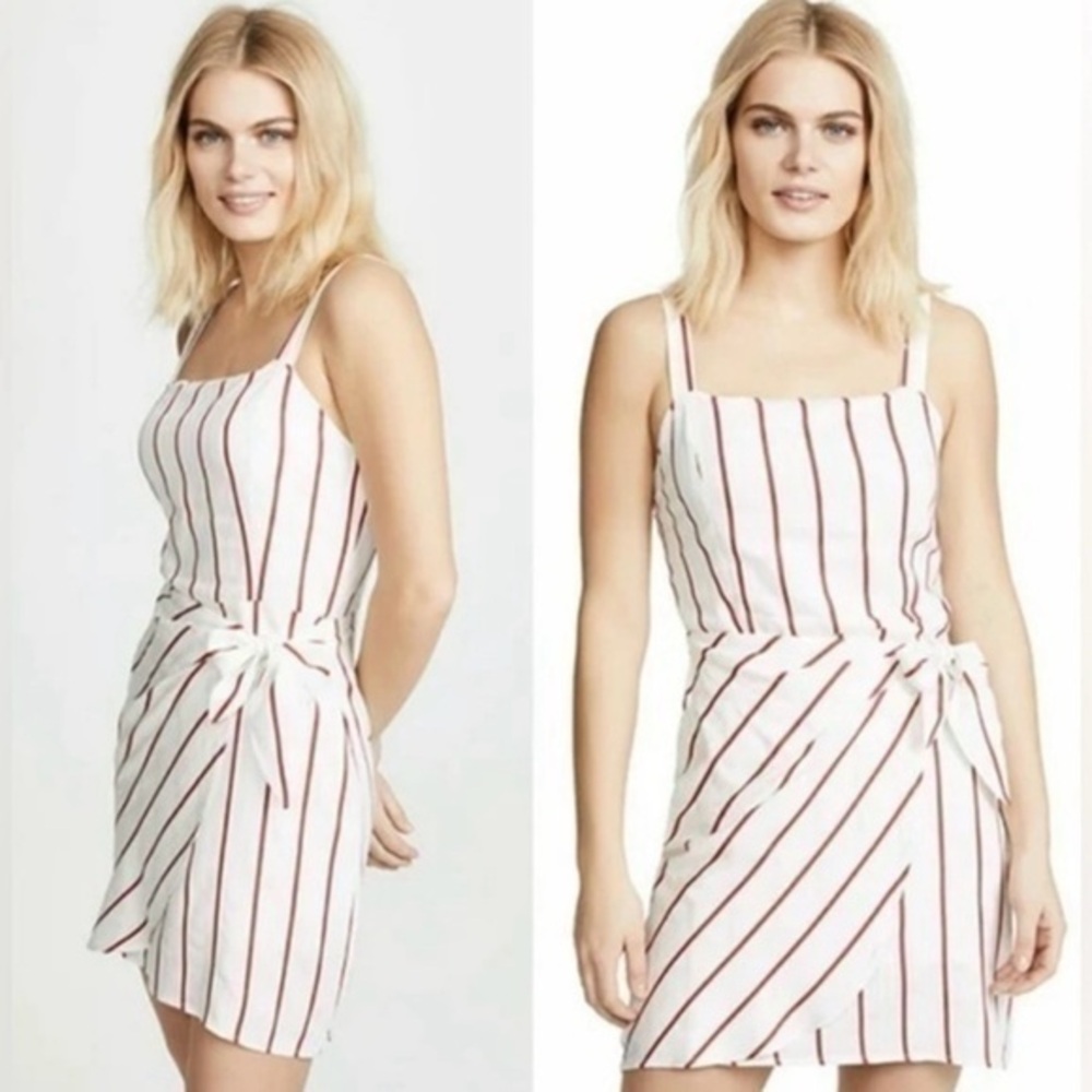 Anthropologie J.O.A. Patti Striped Mini Dress | Medium | Red/White